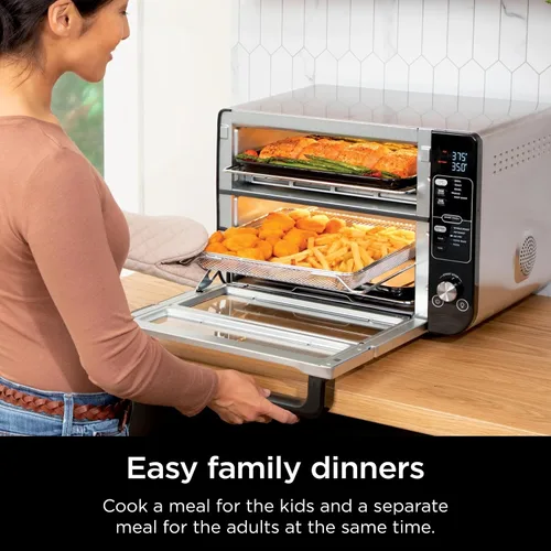Miniatura 6 de Ninja Horno doble DCT400 10 en 1 con FlexDoor, FlavorSeal y acabado inteligente, convección superior rápida y parte inferior de freír al aire
