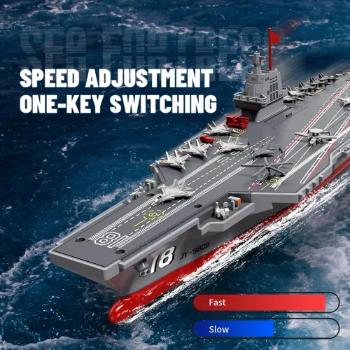 Miniatura 3 de Barcos RC para niños de 8 a 12 años, buque de guerra de 16 pulgadas, portaaviones y avión con 2 baterías recargables, barco militar de control