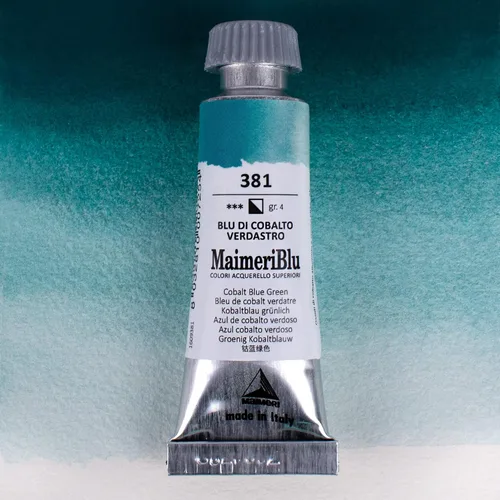 Miniatura 2 de Maimeri Blu Pintura de acuarela de un solo pigmento de 0.4 fl oz – Pintura de acuarela profesional PB36 azul cobalto verdoso – Tubo de pintura