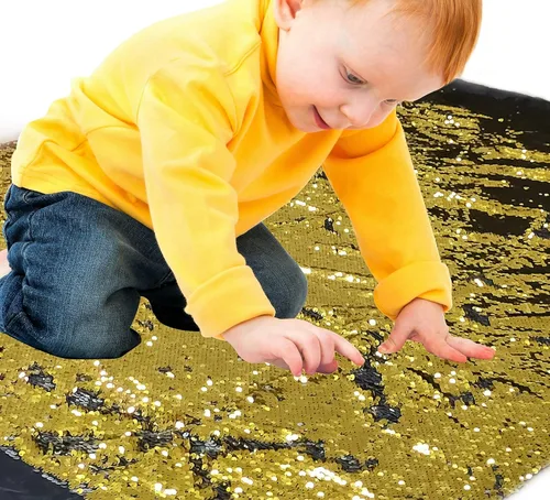 Miniatura 33 de Tela de lentejuelas reversible para pared sensorial para niños, lentejuelas grandes de 0.5 cm para grafiti sensorial para niños pequeños