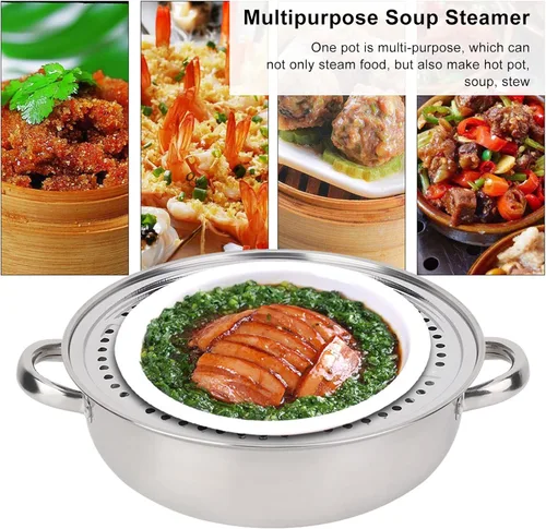 Miniatura 4 de Olla de vapor multifuncional de acero inoxidable de una sola capa, olla de vapor de alimentos olla olla de vapor para el hogar olla para cocinar