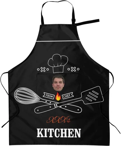 Miniatura 16 de Delantal personalizado para mujeres y hombres, delantal de cocina personalizado con bolsillos, delantales de chef personalizados