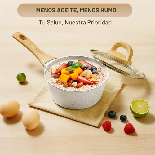Miniatura 6 de EWFEN - Juego de 25 piezas de ollas y sartenes, juego de utensilios de cocina de cerámica antiadherente, saludable, no tóxico, gran capacidad