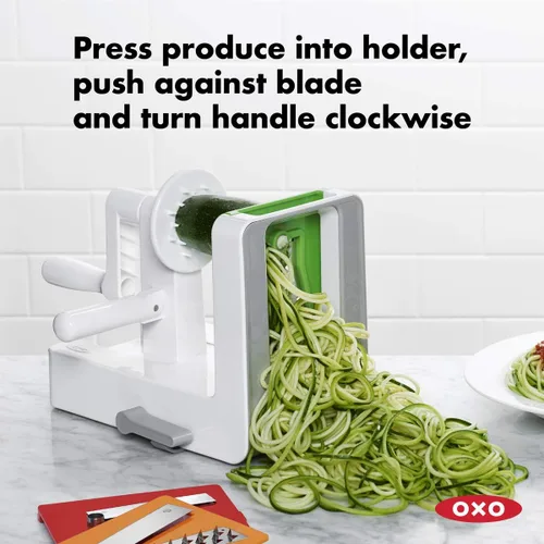 Miniatura 7 de OXO Good Grips - Espiralizador de mesa de 3 cuchillas con succión StrongHold