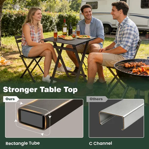 Miniatura 6 de SUNNYFEEL Mesa de camping plegable – Mesa de picnic portátil de aluminio ligero, 18.5 x 18.5 x 24.5 pulgadas para cocinar, playa, senderismo