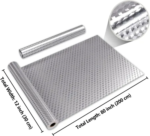 Miniatura 8 de CRE8TIVE Papel adhesivo de acero inoxidable para electrodomésticos de cocina, papel tapiz plateado metálico de 12 x 80 pulgadas, encimeras