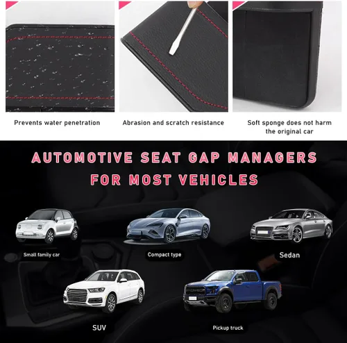Miniatura 6 de Organizador de Espacio para Asiento de Coche con Portavasos Expandible, Almacenamiento para Asiento Delantero Automotriz con Portavasos, Caja