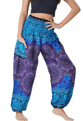 Miniatura 2 de B BANGKOK PANTS Pantalones harem para mujer, ropa bohemia con bolsillos