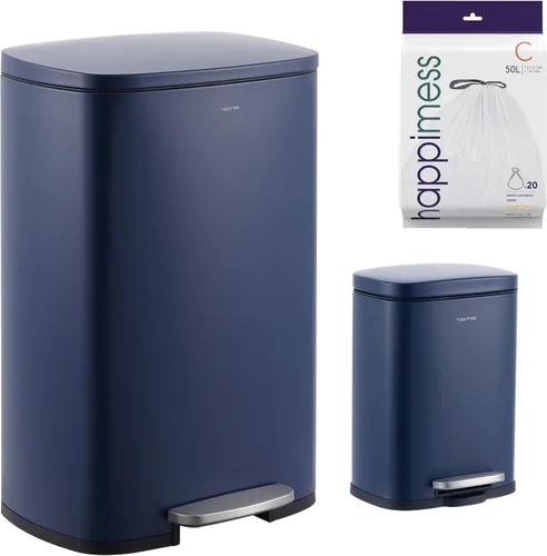 Miniatura 13 de happimess HPM1006C Connor - Bote de basura rectangular con tapa de cierre suave y mini bote de basura gratis, moderno a prueba de huellas dactilares