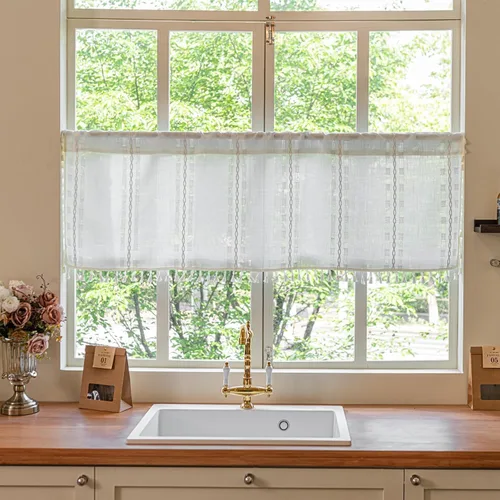 Miniatura 20 de Sutuo Home - Cortinas bohemias negras de 84 pulgadas de largo para dormitorio y guardería, cortinas de estilo rústico con dobladillo para barra