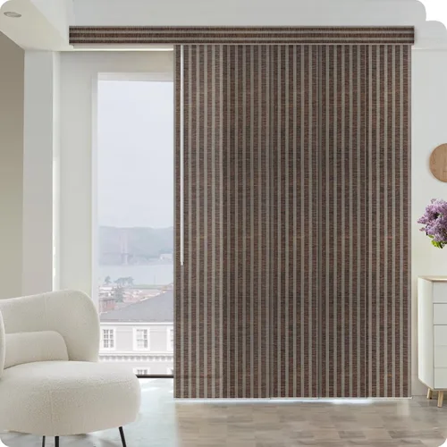 Miniatura 14 de Graywind - Paneles deslizantes manuales 100% opacos con control de varilla, persianas de privacidad para ventanas de patio, puertas corredizas