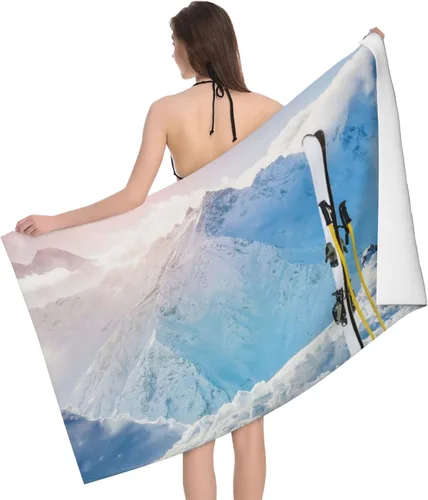 Miniatura 10 de Decktt Toalla de playa con cinta de casete, 32 x 52 pulgadas, toalla de camping de microfibra de secado rápido, súper absorbente, súper suave