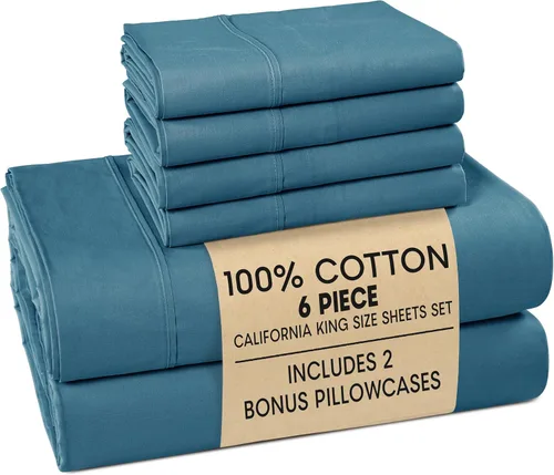Miniatura 118 de Casa Platino Sábanas de cama individual XL, sábanas de 100 % algodón con 2 fundas de almohada, tejido percal crujiente y sensación acogedora, verde