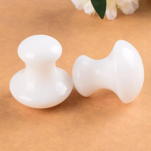Miniatura 7 de Uonlytech 2 herramientas faciales Gua Sha, cuarzo de jade blanco, rodillos Gua Sha, herramienta de masaje para mujeres, spa en casa