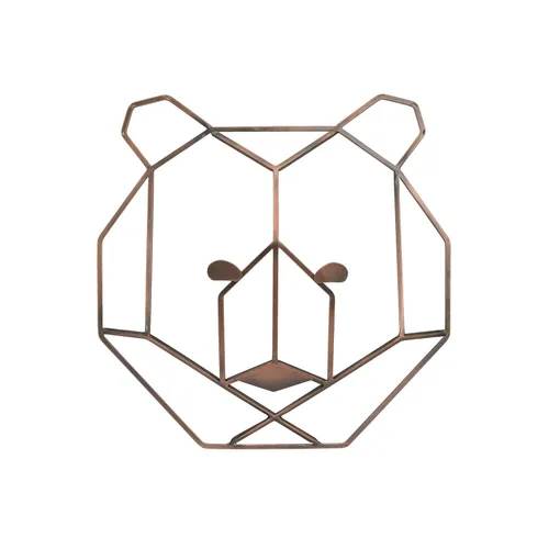 NoJo - Arte de pared con cabeza de oso en forma de alambre de cobre metálico, arte de pared para guardería, decoración de habitación infantil, arte