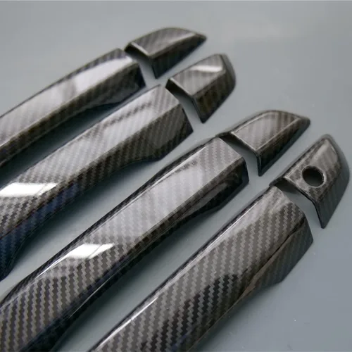 Miniatura 3 de Cubierta de manija de puerta para Honda Civic 2016 2017 2018 2019 2020 (fibra de carbono sin agujeros para llave sin contacto)