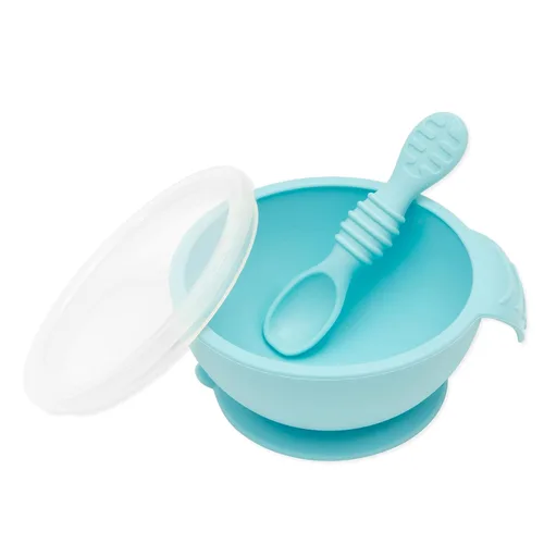 Miniatura 8 de Bumkins Tazón Disney Mickey Mouse, juego de alimentación de silicona con succión, incluye cuchara, elementos de entrenamiento para el destete guiado