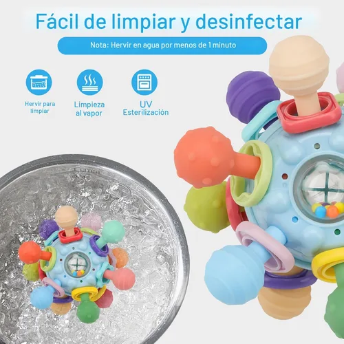 Miniatura 5 de Juguetes Sensoriales Montessori para Bebés de 0-6 6-12 Meses, Mordedor Juguetes de Dentición para Bebés de 0 3 6 9 12 18 Meses, Juguetes
