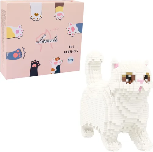 Miniatura 22 de Larcele Conjunto de animales de bloques de construcción micro para gatos, mini ladrillos de juguete de construcción 3D, 1191 piezas KLJM-05