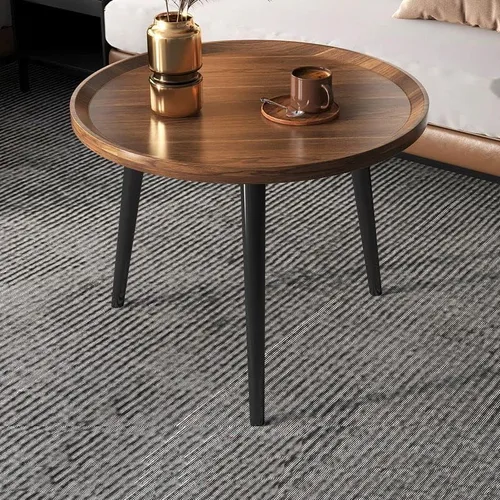 Miniatura 3 de Mesa auxiliar, moderna mesa de centro pequeña con 3 patas, mesa de cóctel de madera, mesa auxiliar de centro retro para sala de estar, fácil Blanco