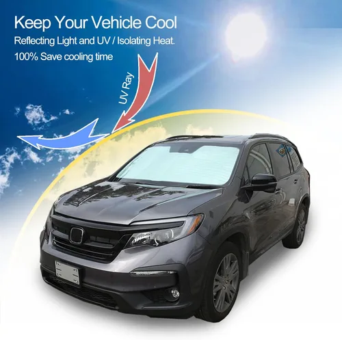 Miniatura 7 de Parasol para parabrisas para Honda Pilot 2016-2022/Ridgeline 2017-2025/Passport 2019-2025, parasol plegable para ventana delantera, protector solar