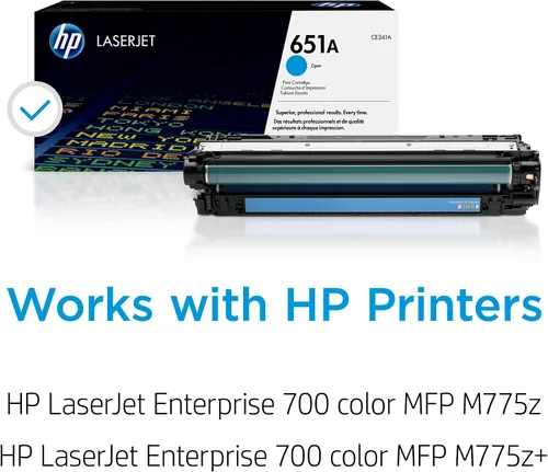 Miniatura 2 de HP Cartucho de tóner cian 651A Funciona LaserJet Enterprise 700 Color MFP Serie M775 CE341A
