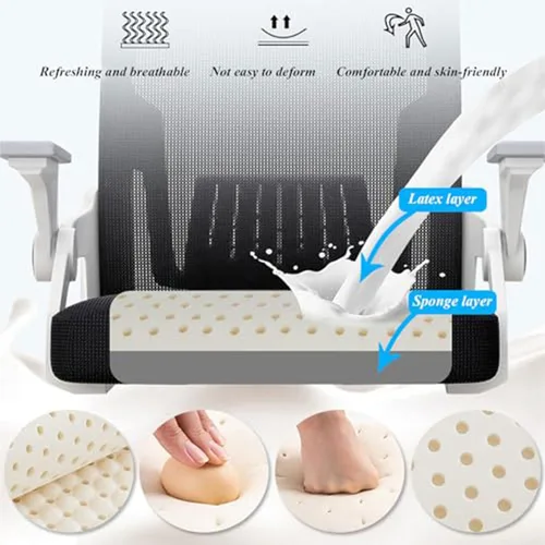 Miniatura 6 de Ergonomic Desk Office Chair with Adjustable Lumbar Support, High Back Mesh Computer Chair with Headrest and Flip-up Armrests Task Chair for Home