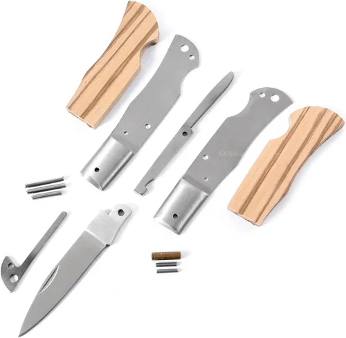 Miniatura 10 de EZSMITH Kit de fabricación de cuchillos – Bobcat Lockback – Serie de cuchillos plegables de bricolaje – (kit de piezas)