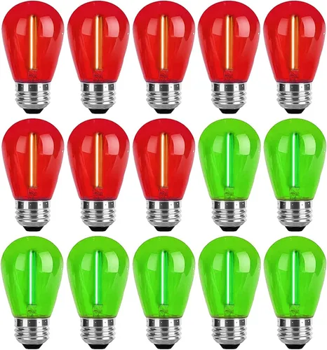 Miniatura 10 de Paquete de 15 bombillas LED S14 moradas de repuesto para luces de Halloween para exteriores, 1 W, bombilla de filamento LED Edison vintage, base