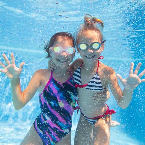Miniatura 8 de EWPJDK Gafas de natación para niños, paquete de 2 gafas de natación antivaho sin fugas para niños de 3 a 15 años Negro & Rosado