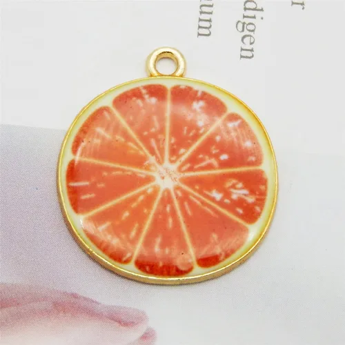 Miniatura 2 de JJG Race - Juego de 40 dijes chapados en oro surtidos de limón, sandía, naranja, fresa, manzana, delicados, colgantes de frutas para aretes