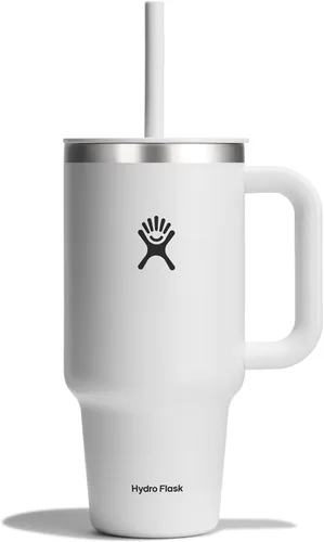 Miniatura 61 de Hydro Flask Vaso de Viaje con Asa, Tapa y Pajita - Acero Inoxidable Aislado en 24 Oz Aloe