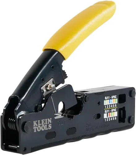 Miniatura 9 de Klein Tools VDV226-107 Crimpadora modular compacta de cable de datos de trinquete/pelacables/cortador de alambre, CAT6, CAT5, CAT3, cable de voz