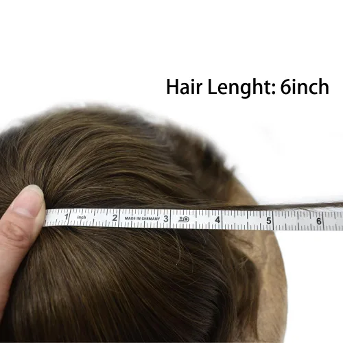 Miniatura 5 de Sistema de reemplazo de cabello de encaje francés para hombre, piezas de cabello de aspecto natural, color negro, marrón, rubio, gris, protesis
