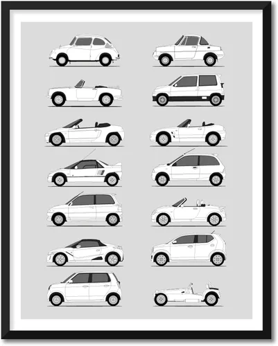 Miniatura 32 de Idea Network Póster hecho a mano compatible con Chevy impreso, arte de pared, decoración hecha a mano de lo mejor de las generaciones de Chevy