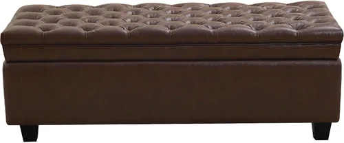 Miniatura 8 de WUTUTUEE Banco Otomán de Almacenamiento de Tela de 51", Banco Otomán de Almacenamiento Rectangular Tapizado Acolchado para Pie de Cama, Banco