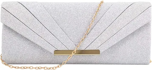 Miniatura 9 de Naimo Bolso de mano brillante para mujer, bolso de noche para fiesta, cóctel, boda, elegancia, sobre