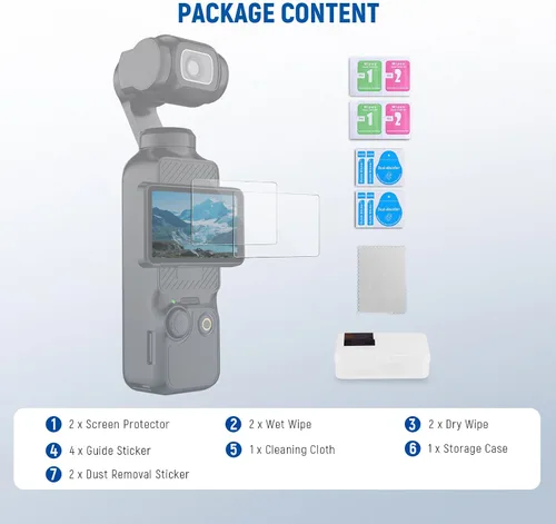 Miniatura 7 de NEEWER Kit de protectores de pantalla Pocket 4 y 3 (paquete de 2) compatible con DJI Osmo Pocket 4 y 3 Creator Combo Accesorios, 9H HD anti arañazos