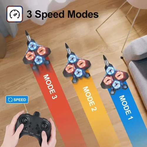 Miniatura 7 de Avión de control remoto V17 RC, aviones RC de combate para niños y adultos de 8 a 16 años, aviones de control remoto con luz LED, 2 baterías, giro