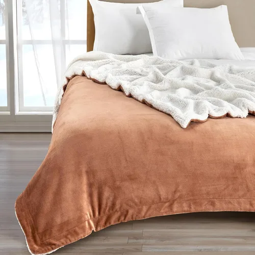 Miniatura 14 de Great Bay Home Manta de felpa de terciopelo y forro polar sherpa, manta gruesa para silla, sofá o cama. Manta cálida, reversible y suave. Colección