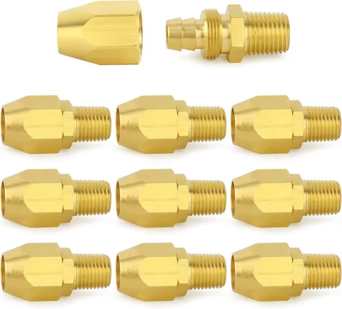 Miniatura 14 de ChillWaves Brass Pneumatics - Accesorio de repuesto reutilizable, empalmador de manguera reutilizable de 1/4 de pulgada (púa de 1/4 pulgadas)