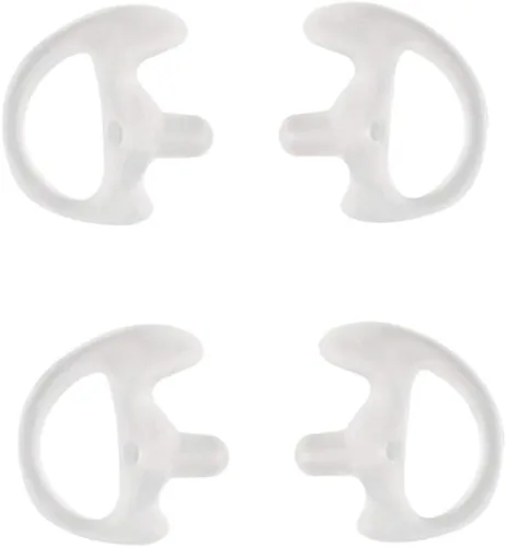 Miniatura 17 de Molde de oreja de radio de dos vías de repuesto de silicona suave para audífonos de tubo de bobina acústica (color negro, 5 pares pequeños)