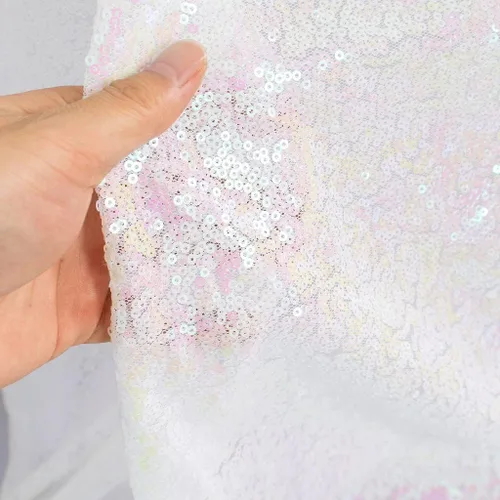 Miniatura 13 de Partisout Tela de lentejuelas por el patio - Tela de 3mm brillante para manualidades DIY, disfraces y decoración de fiesta Material de brillo, 3