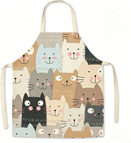 Miniatura 15 de Delantal de gato lindo delantal de cocina para mujeres y hombres, delantales divertidos para cocinar, hornear, pintura, jardinería y fiesta