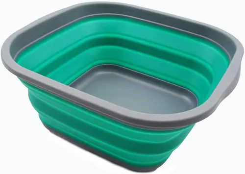Miniatura 9 de SAMMART Tina plegable de 5.5 L (1.4 galones) - Tina plegable - Lavabo portátil - Tina de plástico que ahorra espacio (gris oscuro/negro, 1)