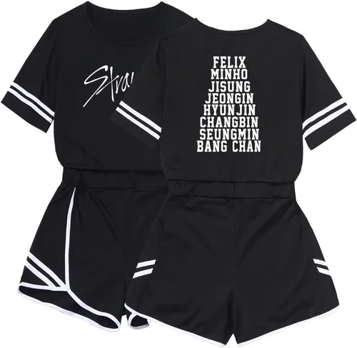 Miniatura 7 de DHSPKN Skz Merch - Conjunto de camiseta con soporte para camiseta y pantalones calientes, camiseta unisex Jisung Felix Minho Changbin
