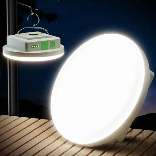 Miniatura 8 de Eventek Luces de campamento de 12000 mAh, linterna LED ultra brillante con 4 modos y magnética, IPX5 impermeable, recargable, luces de tienda de Azul