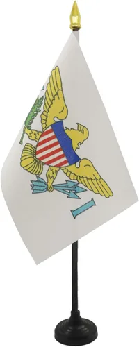 Miniatura 17 de Venezuela Old 7 estrellas con brazos Bandera de mesa 4'' x 6'' - Antigua bandera venezolana de escritorio 5.9 x 3.9 in - tapa de lanza dorada - AZ