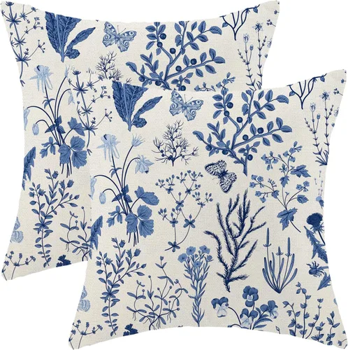 Miniatura 32 de AEIOAE Fundas de Almohada de Primavera 12x20 Pulgadas Juego de 2, Fundas de Almohadas Decorativas de Flores Silvestres y Plantas Verde Salvia