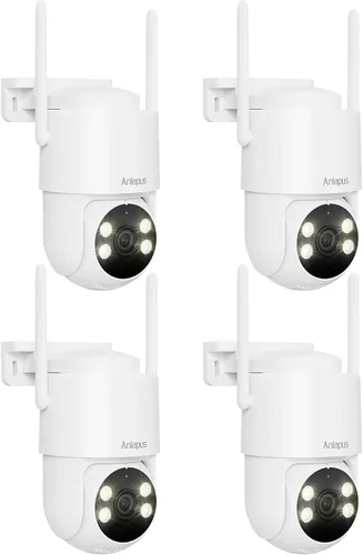 Miniatura 10 de Anlapus 2 cámaras de seguridad WiFi C281 3MP 2K para exteriores, cámara de seguridad con cable Pan/Tilt de 360°, detección AI, pista automática